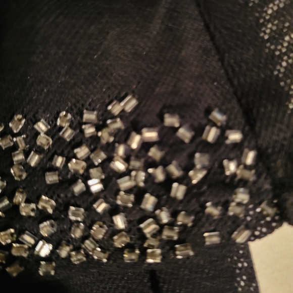 Express Black and Silver Embellished Tank Top Beaded Indie Whimsygoth Croquet - Picture 6 of 6